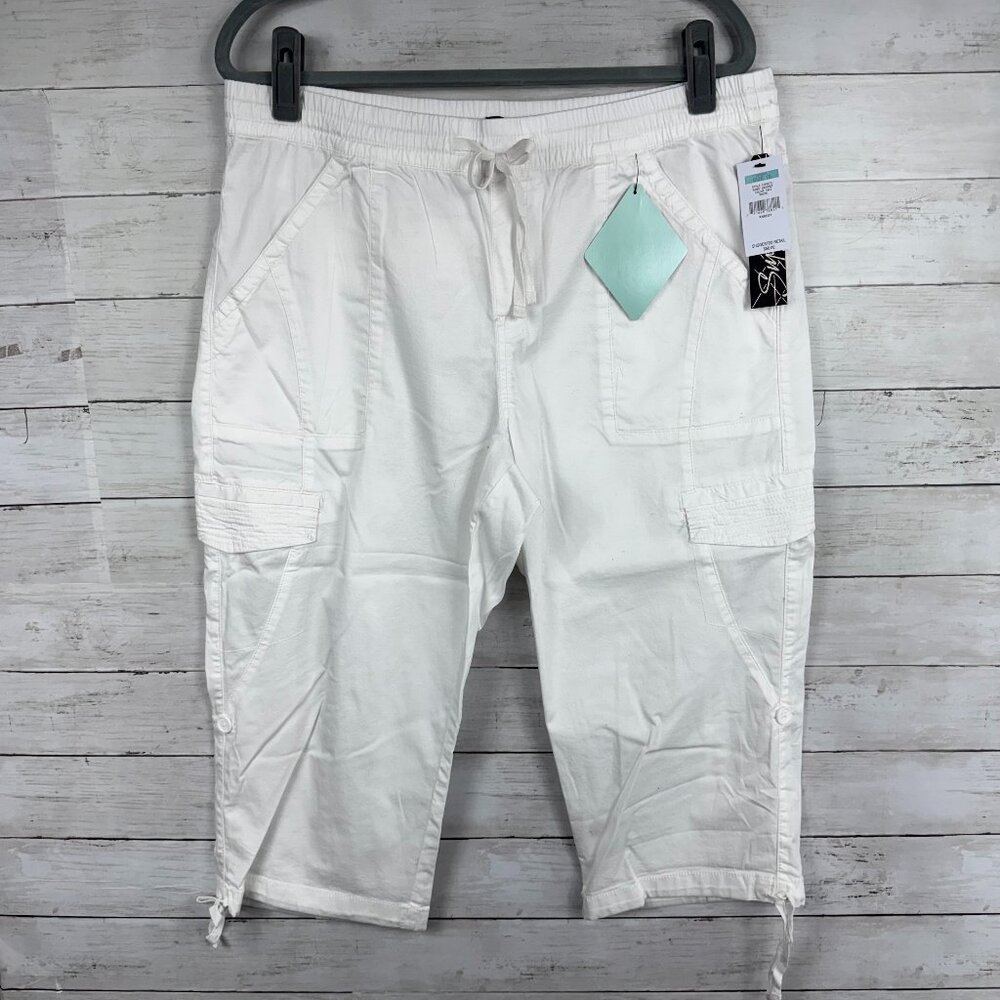 UNIONBAY White Drawstring Cargo Capris